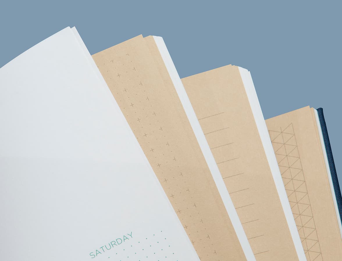 A collection of pages to showcase the different types within a MOO perpetual planner.