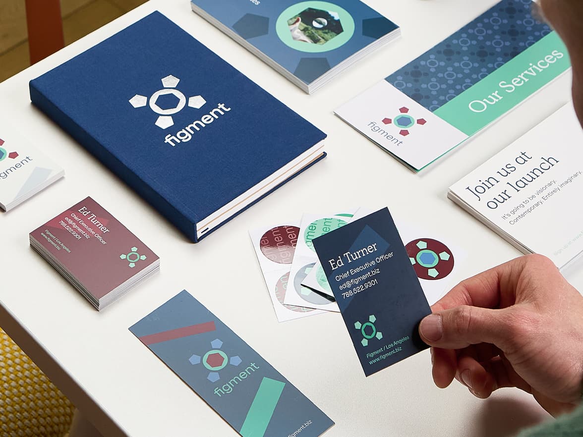 collection of print products and merchandise