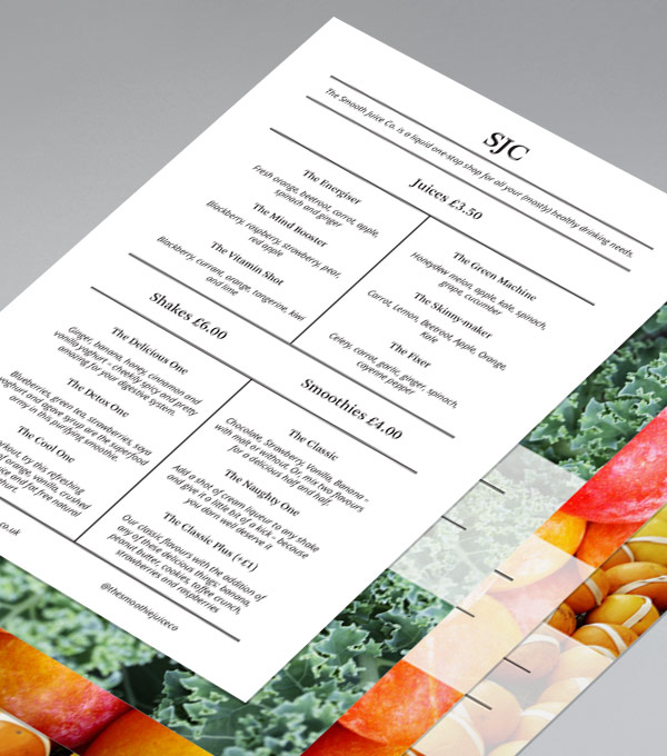 Bar None Menu Design