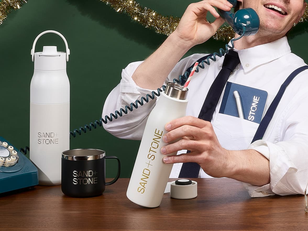 Various branded merchandise on display