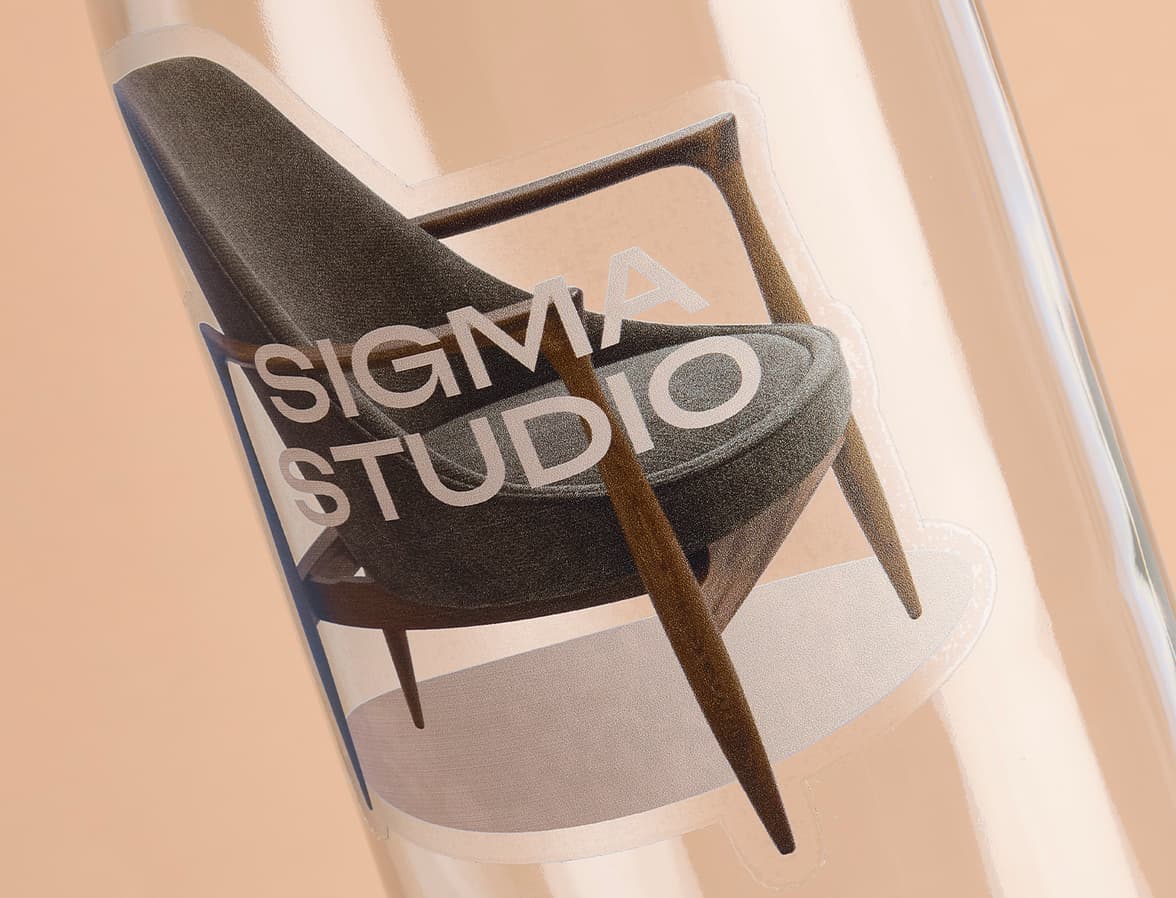 A customized clear sticker in the design and shape of a chair.