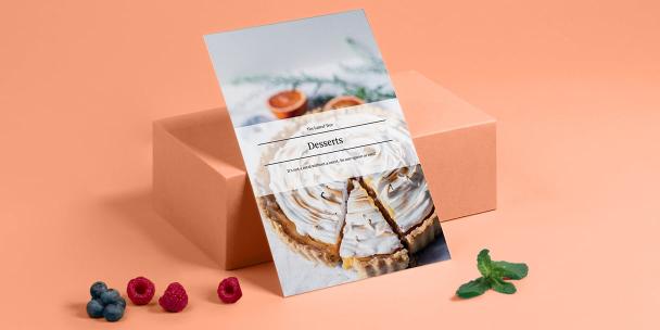 Printed menu, front and back