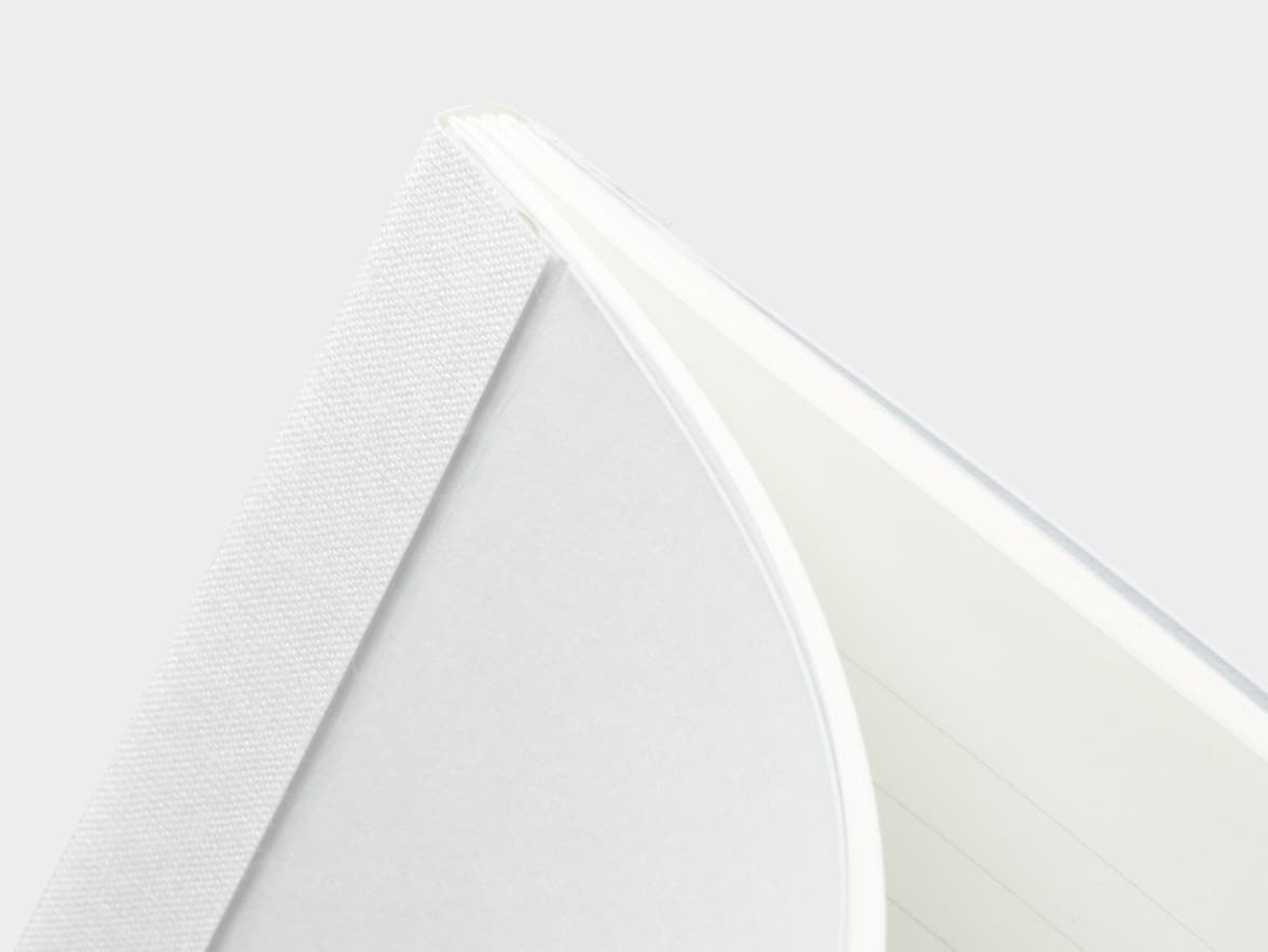 Close-Up of Grey Tape Bound Notebook in A5