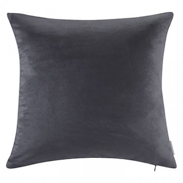 Leather/suede Pillow With Insert,Solid Modern/Contemporary